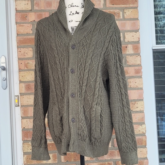 Lands' End Other - L.L.Bean Men's Olive Fisherman Cable Knit Sweater- Size L